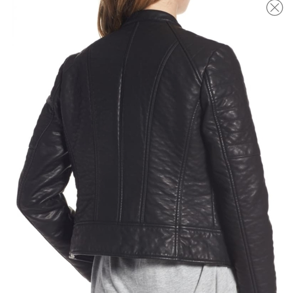 Marc NY Blakely Womens Moto Faux Leather Coat Jack - Picture 4 of 4